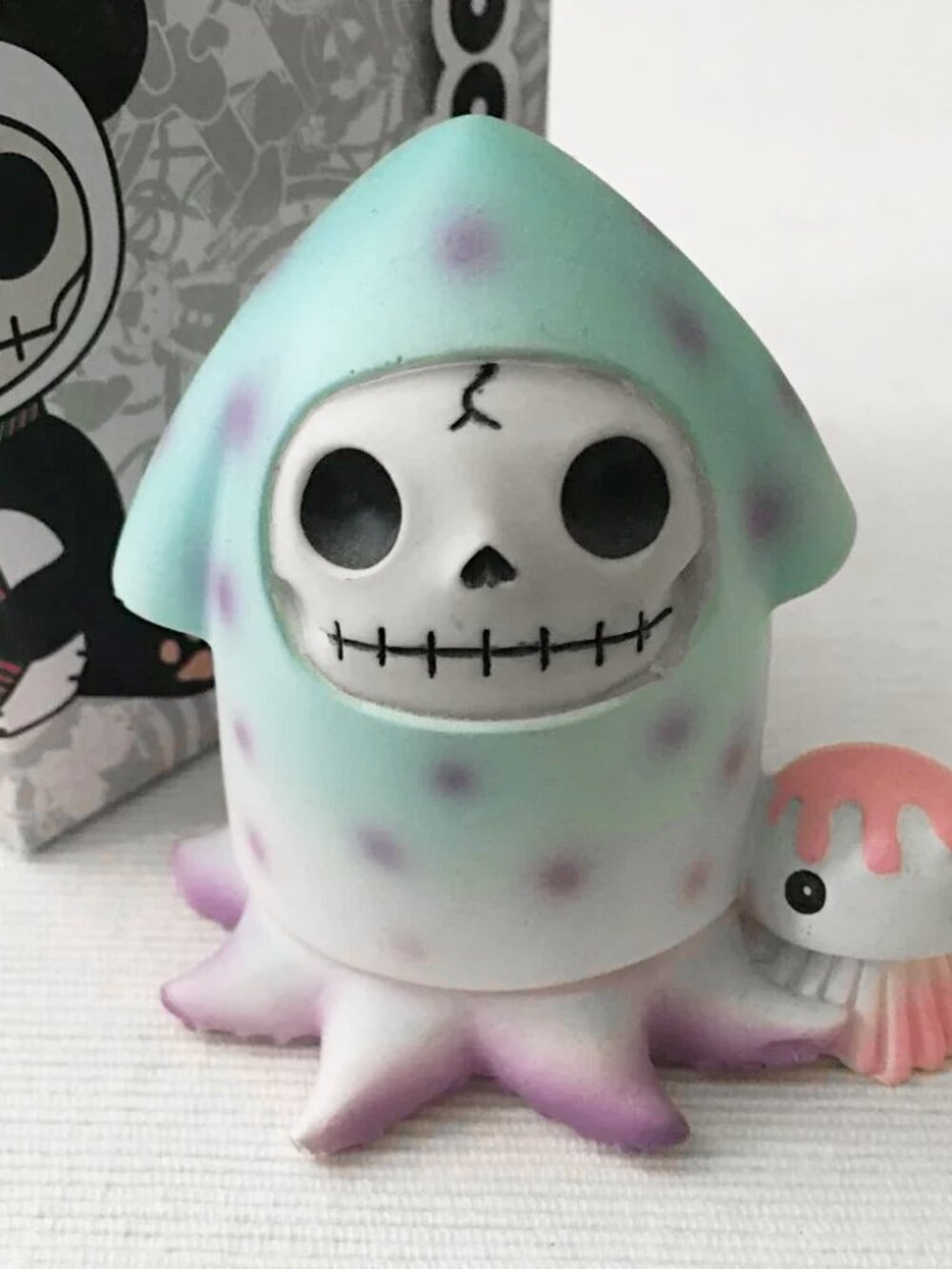 Furrybones Squeed 2012 Summit Collection Pink Octopus Skeleton Figurine Rare
